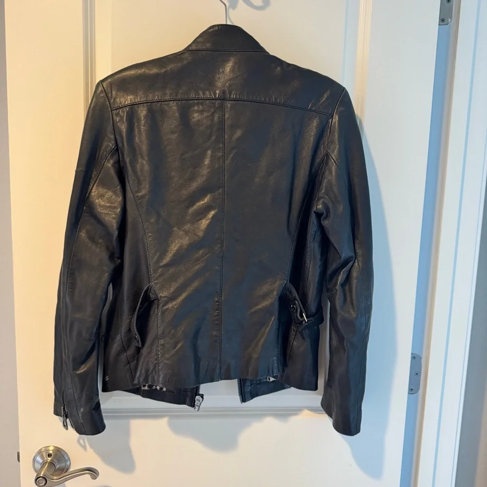 BOD & CHRISTENSEN Black Genuine Leather Olivia Motorcycle Jacket - Picture 7 of 7